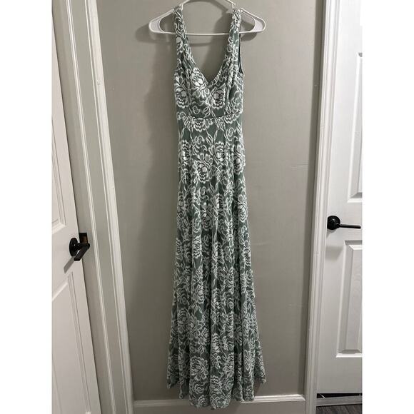Show Me Your‎ Mumu Jenn Maxi Dress Green Lace size XXS New - Picture 2 of 10